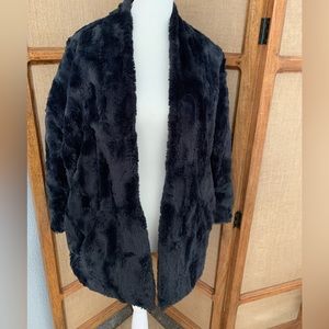 Anthropology faux fur open front jacket